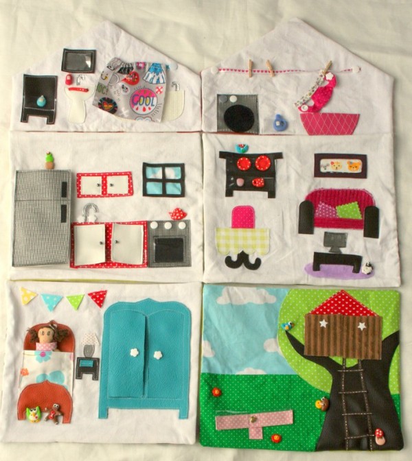 Lot De 6 Livres Motifs Meubles Maison De Poupée En Toile Plastique - American School Of Needlework