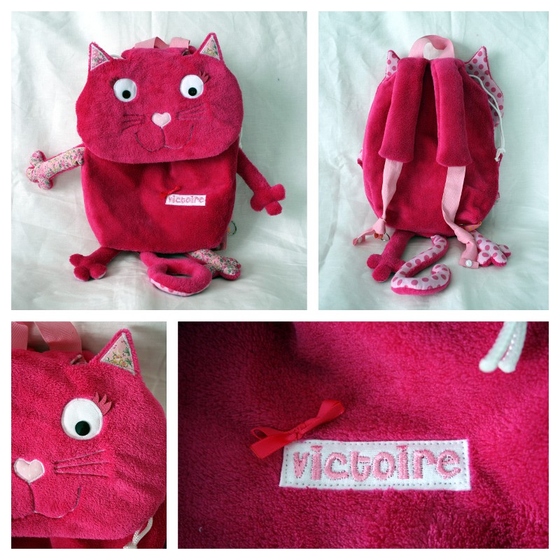 Sac a store dos enfant chat
