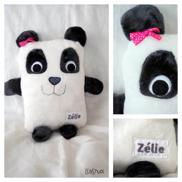 Peluche Panda 2en1 - Coussin Doudou Forme Animal 40x30 Cm - Marque Brubaker